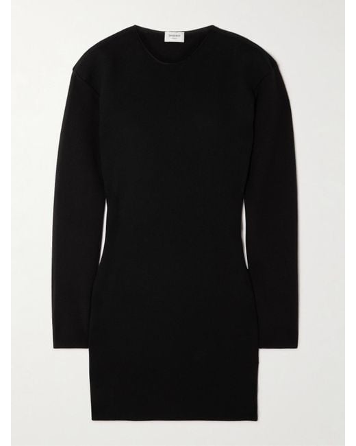 Saint Laurent Black Minikleid Aus Einer Wollmischung