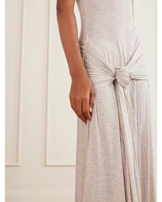 J.W. Anderson White Knot-Detail Modal And Cashmere-Blend Maxi Dress