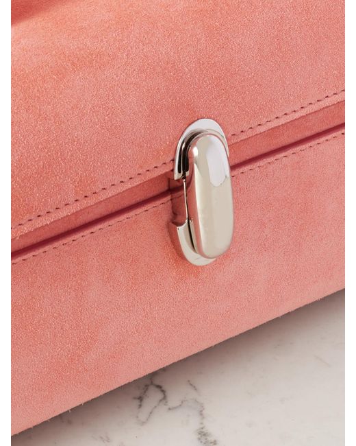 SAVETTE Pink Symmetry Pochette Suede Tote