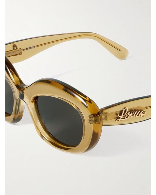 Loewe Green Curvy Oversized-Sonnenbrille Mit Rundem Rahmen Aus Azetat