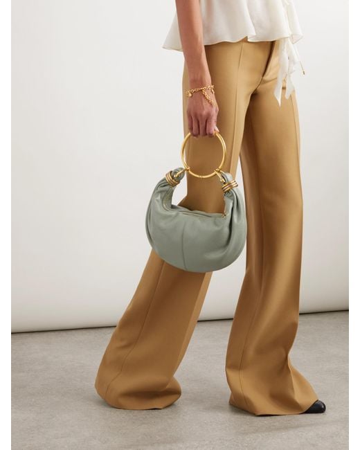 Chloé Gray Bracelet Tasche Aus Strukturiertem Leder Mit Verzierungen