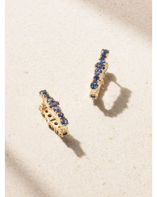 Ileana Makri Natural Rivulet 18-Karat Sapphire Hoop Earrings