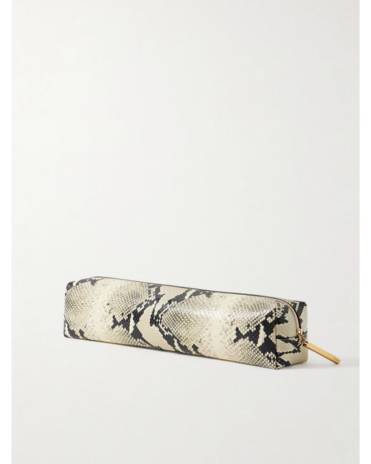 Khaite Natural Kye Clutch Aus Leder Mit Schlangeneffekt