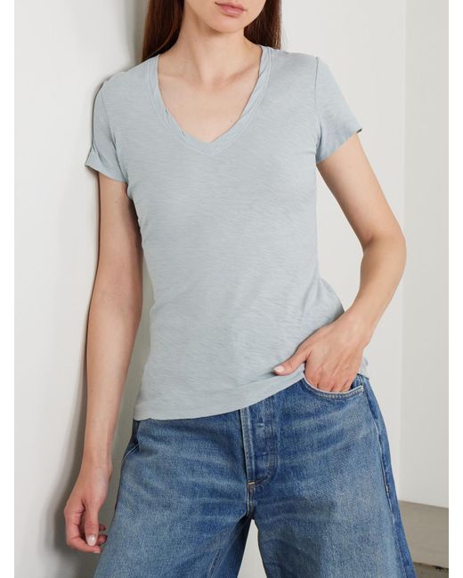 James Perse White Slub Cotton-Jersey T-Shirt