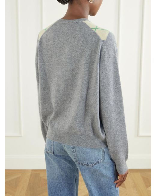 RÙADH Gray The Academy Checked Cashmere Sweater