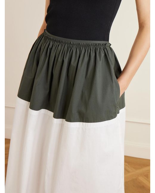 Proenza Schouler Black Nyla Cotton-Poplin Midi Skirt