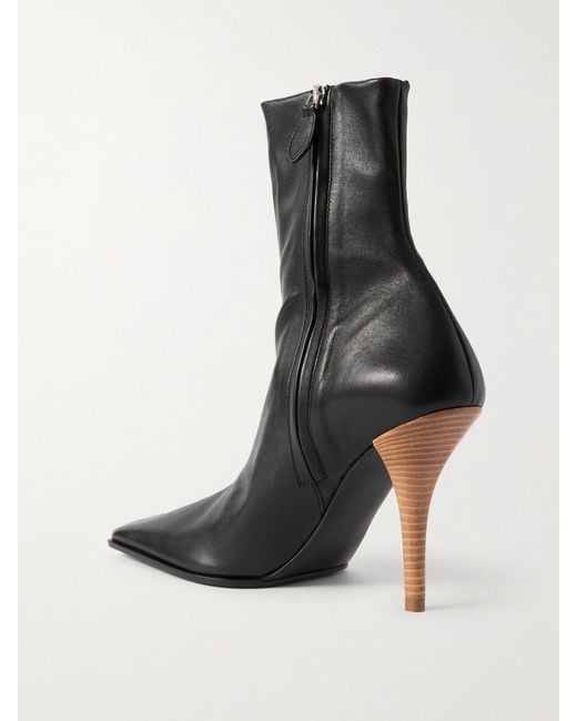 Alaïa Black 90 Leather Ankle Boots