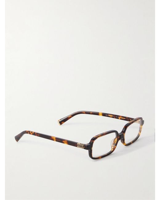 Miu Miu Multicolor Brille Mit Rechteckigem Rahmen Aus Azetat