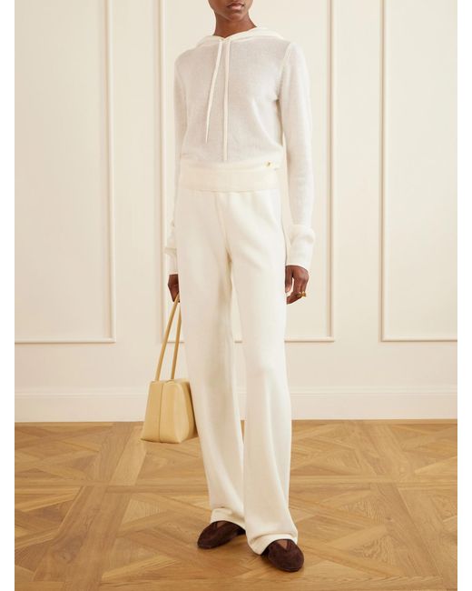 ÉTERNE Natural Embellished Cashmere Hoodie