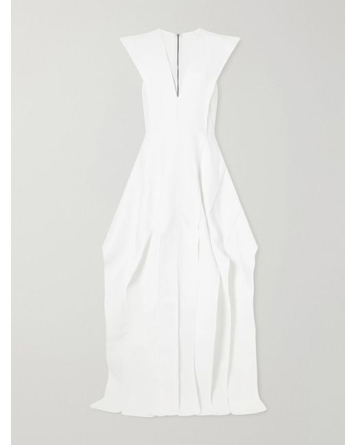 Maticevski White Acumen Paneled Crepe Gown