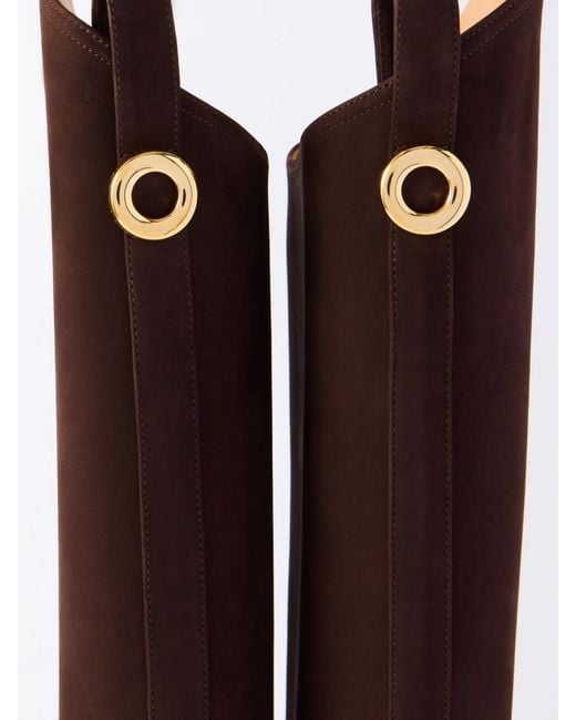 Loro Piana Brown Kilda Nubuck Knee Boots