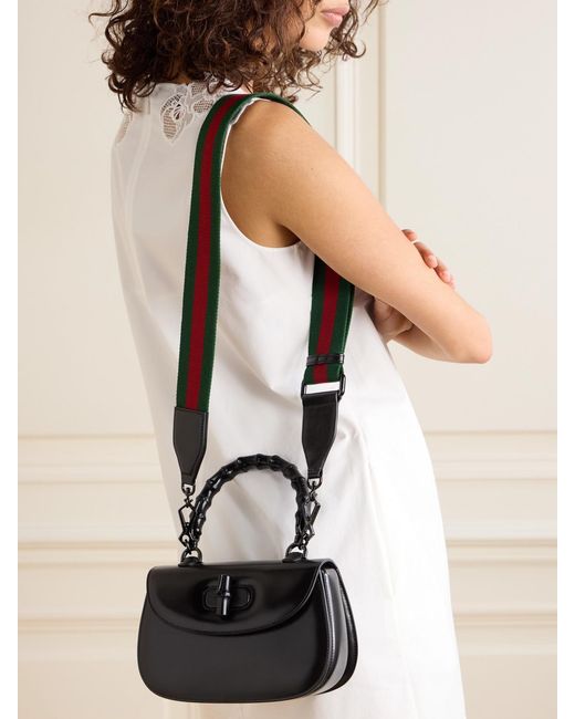 Gucci Black Bamboo 1947 Small Leather Tote