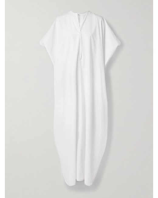 The Row White Saule Wool And Silk-Blend Maxi Dress