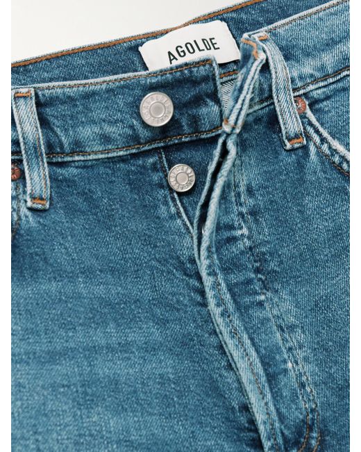 Agolde Blue '90S Pinch Waist Long High-Rise Straight-Leg Jeans