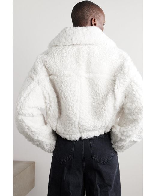 Halfboy White Cropped Shearling Jacket