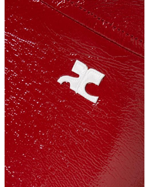 Courreges Red Appliquéd Coated Cotton-Blend Mini Skirt