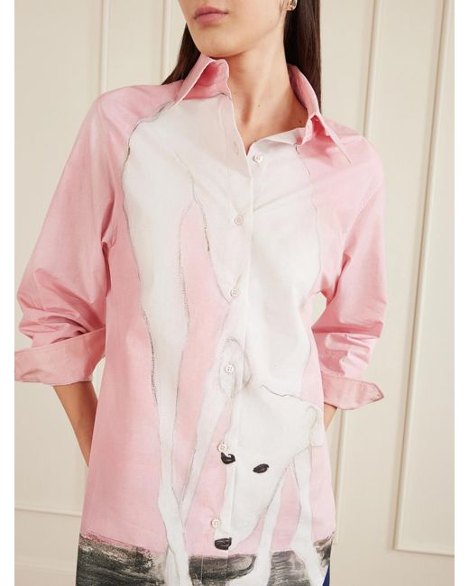 S.S.Daley Pink Lurcher Printed Cotton-Poplin Shirt
