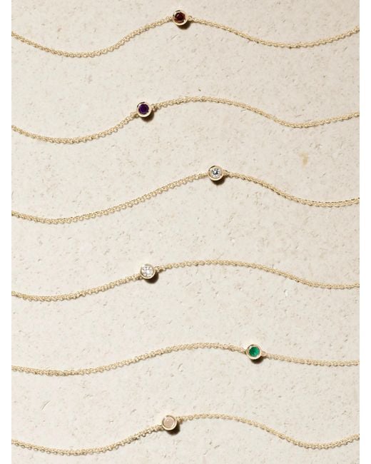 STONE AND STRAND Natural Aurora Birthstone 14-Karat Multi-Stone Bracelet