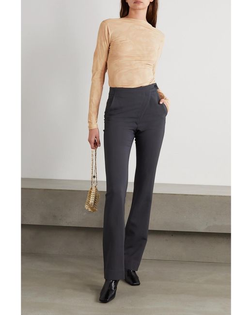 Ioannes Natural Open-Back Paneled Printed Stretch-Jersey Top
