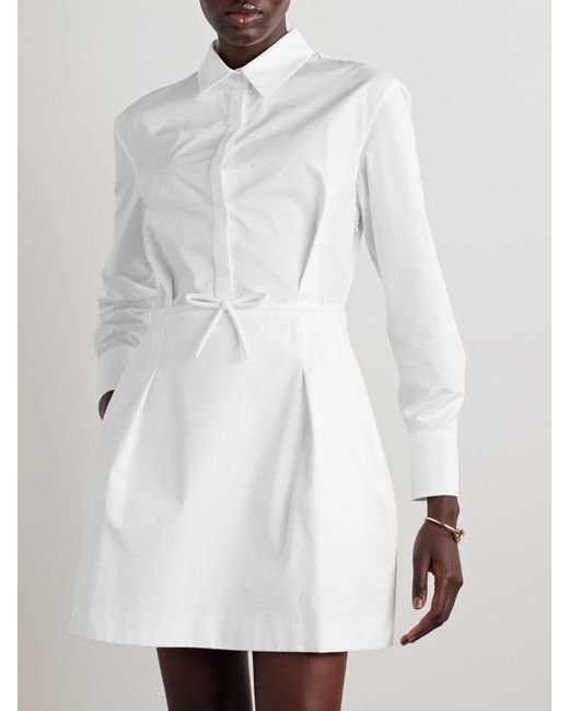 Valentino Garavani Bow-Detailed Pleated Cotton-Poplin Mini