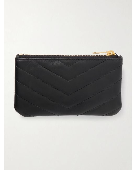 Saint Laurent Black Cassandre Quilted Leather Wallet