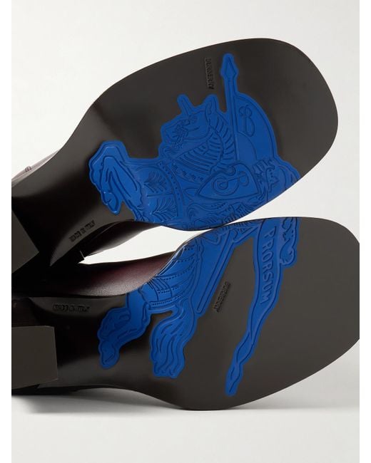 Bottes En Cuir À Boucles Burberry en coloris Red