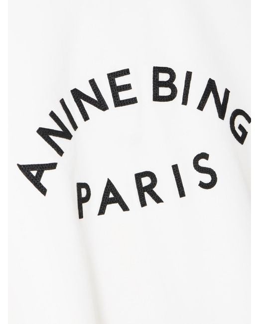 Anine Bing Natural Jaylin Appliquéd Cotton-Jersey T-Shirt