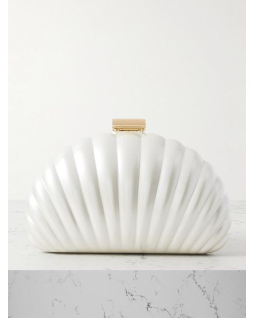 Jonathan Simkhai White Monet Resin Clutch