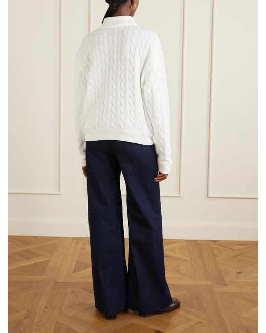 Polo Ralph Lauren White Cotton Cable-Knit Sweater
