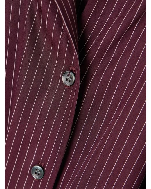 Chemise En Serge De Coton Mélangé À Fines Rayures Yoshi Leset en coloris Purple