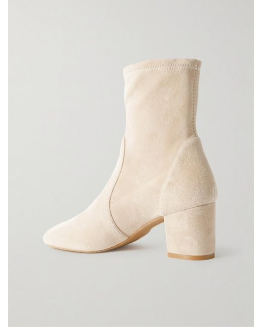 Stuart Weitzman Natural Yuliana Suede Sock Boots