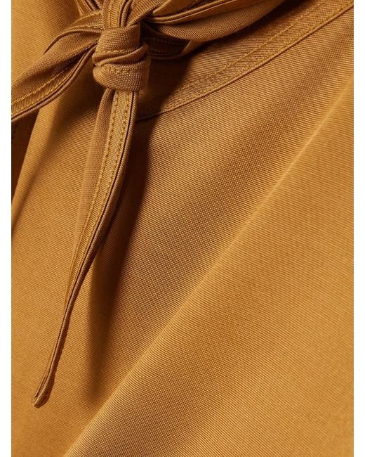 Lemaire Brown Tie-Neck Jersey T-Shirt