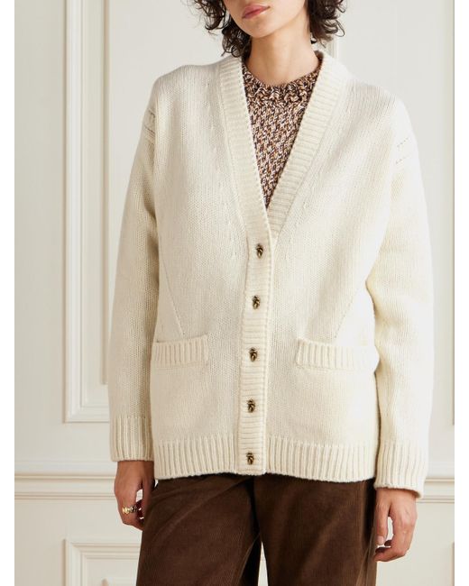 Moncler Natural Wool And Cashmere-Blend Cardigan