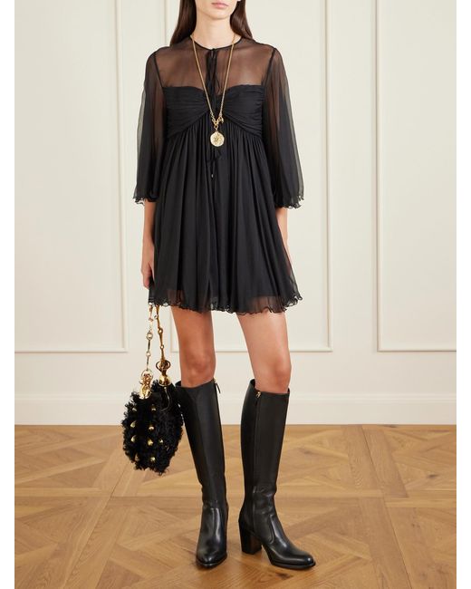 Chloé Black Phoenix Leather Knee Boots