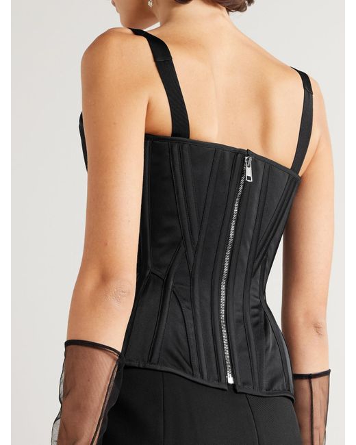 Wiederhoeft Black Recycled-Satin Bustier Top