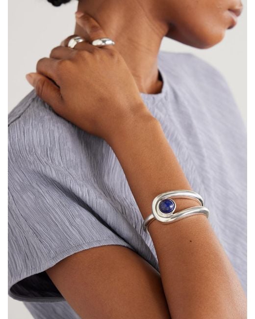 Agmes Blue Becky Recycled Sterling Lapis Lazuli Cuff