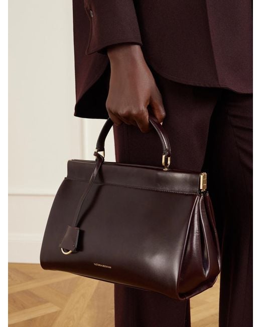 Victoria Beckham Brown Sloane Frame Leather Tote