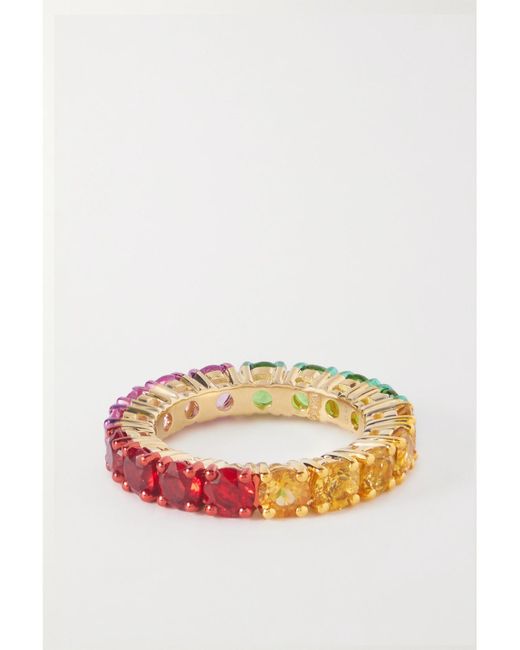 Yvonne Léon Pink Alliance Rivière 9-Karat, Citrine And Crystal Ring