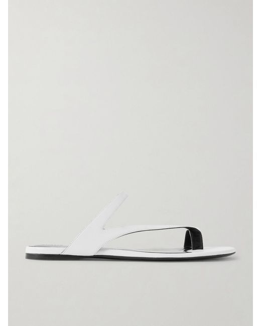 Khaite White Aimee Leather Sandals