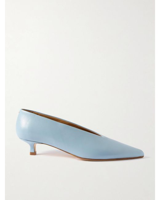 Aeyde Blue Clara Leather Pumps