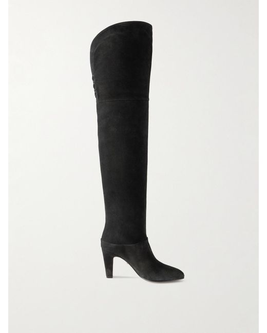 Cuissardes En Daim Eve Chloé en coloris Black