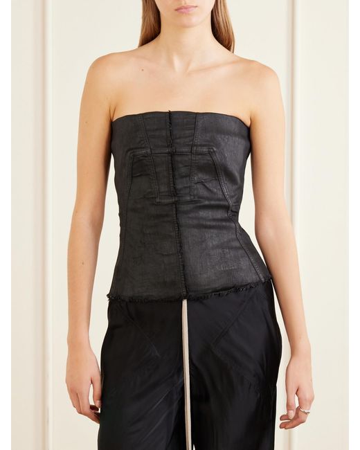 Rick Owens Black Temple Denim Boustier