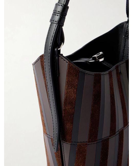 Proenza Schouler White Mini Bucket Intarsia Leather And Suede Bag