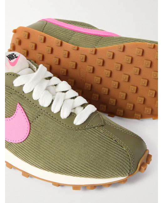 Nike Green Ld-1000 Leather-Trimmed Corduroy Sneakers