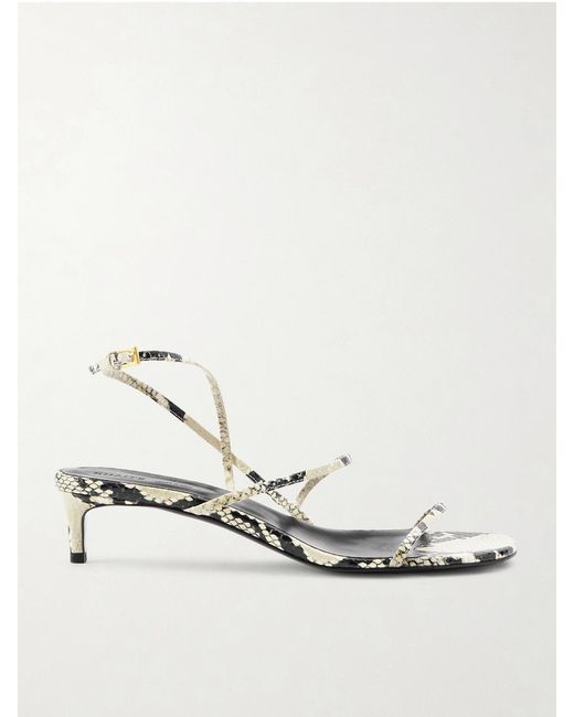 Khaite Natural Loop Snake-Effect Leather Sandals