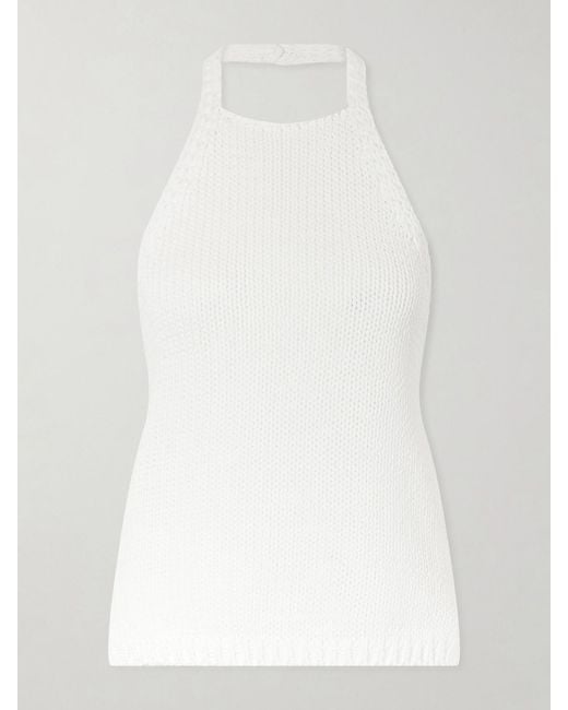 Rohe White Knitted Cotton Halterneck Top