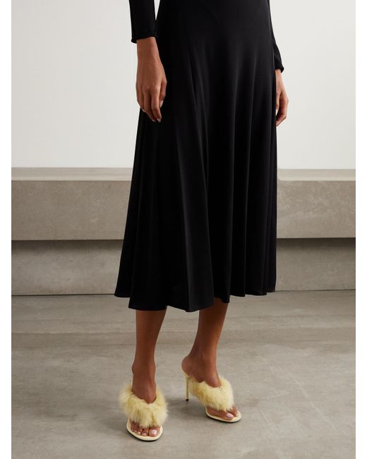 Alaïa Yellow Shearling Mules