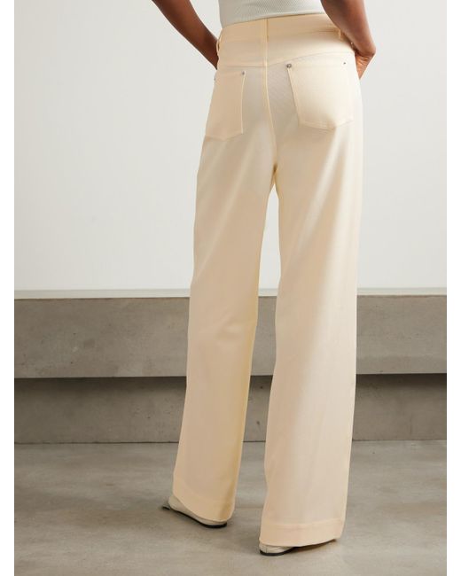 Staud Natural Grayson Twill Wide-Leg Pants