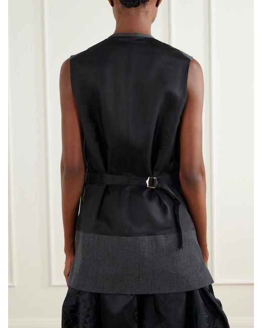 Comme des Garçons Black Wool-Gabardine And Taffeta Vest