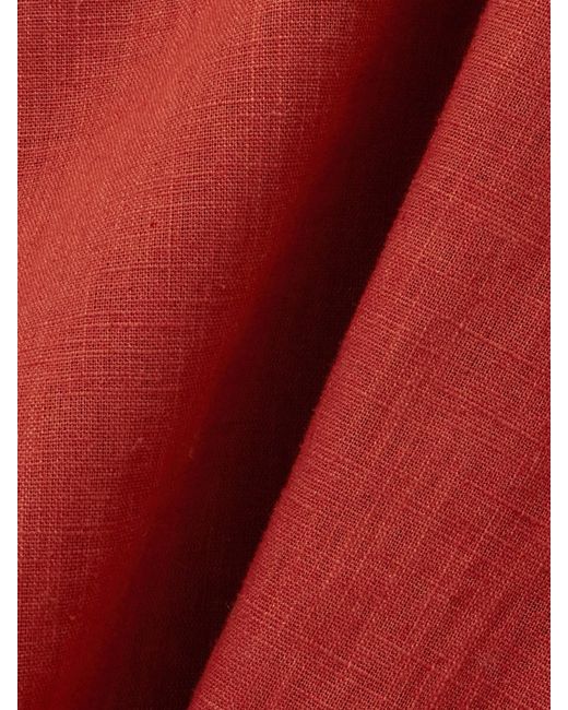 ANDRES OTALORA Red Atardeceres Cutout Embellished Halterneck Maxi Dress